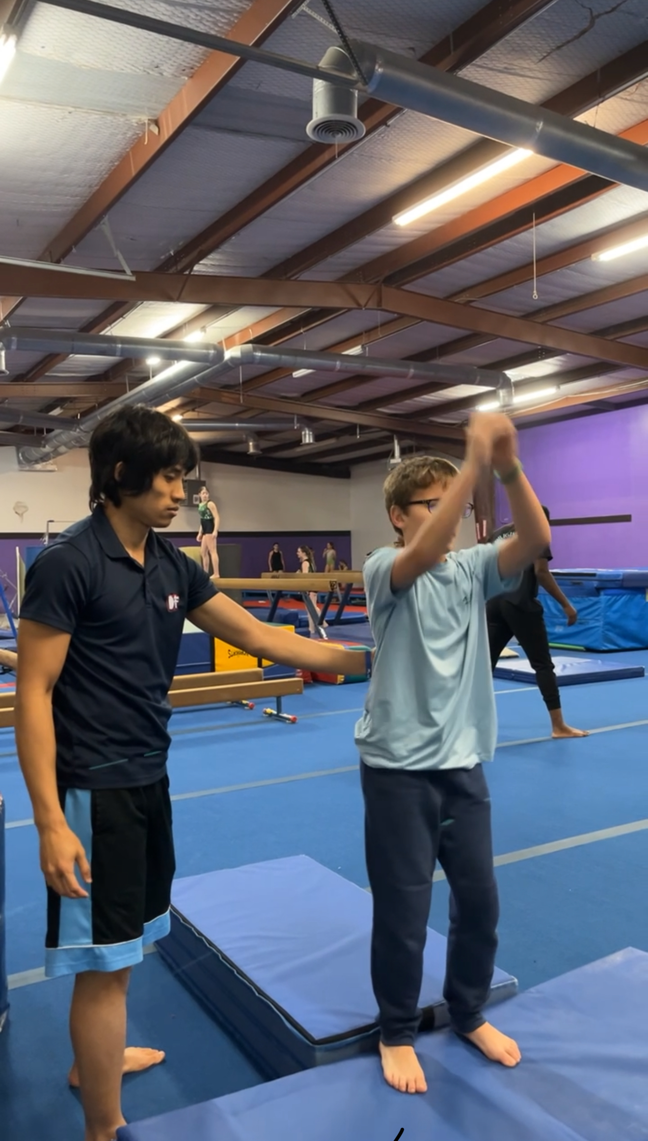 Student practicing tricking move